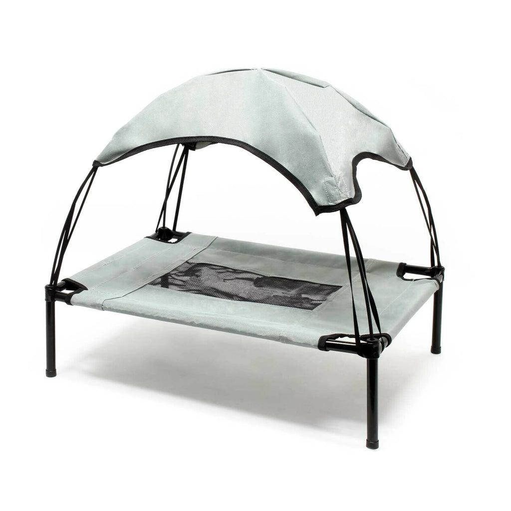 Lettino per cani 122 cm 30 kg max letto rialzato protezione solare XL relax grigio 16_0000526