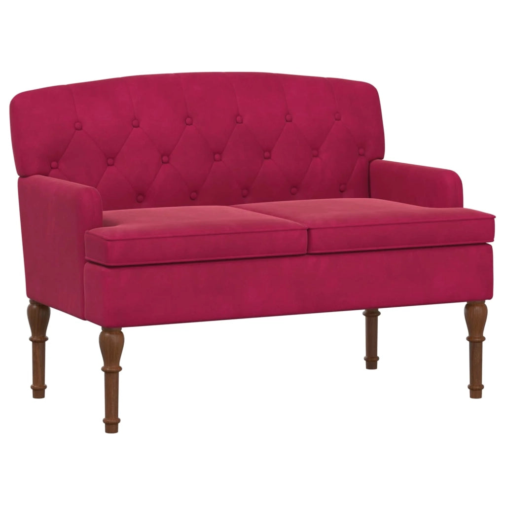 Loveseat con bottoni imbottiti Rosso Vino 111 x 65 x 79 cm 42041848