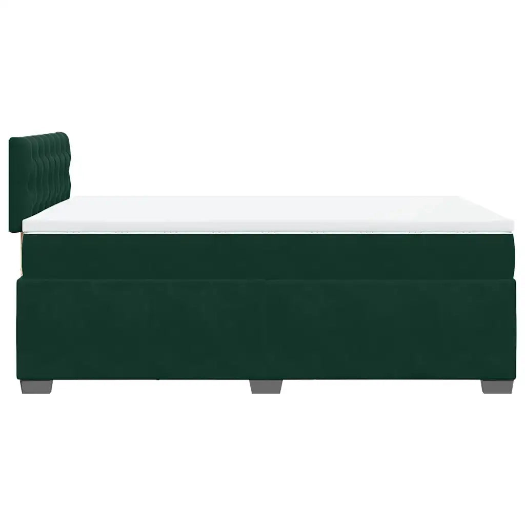 Giroletto a Molle con Materasso Verde Scuro 120x200 cm Velluto 3286291