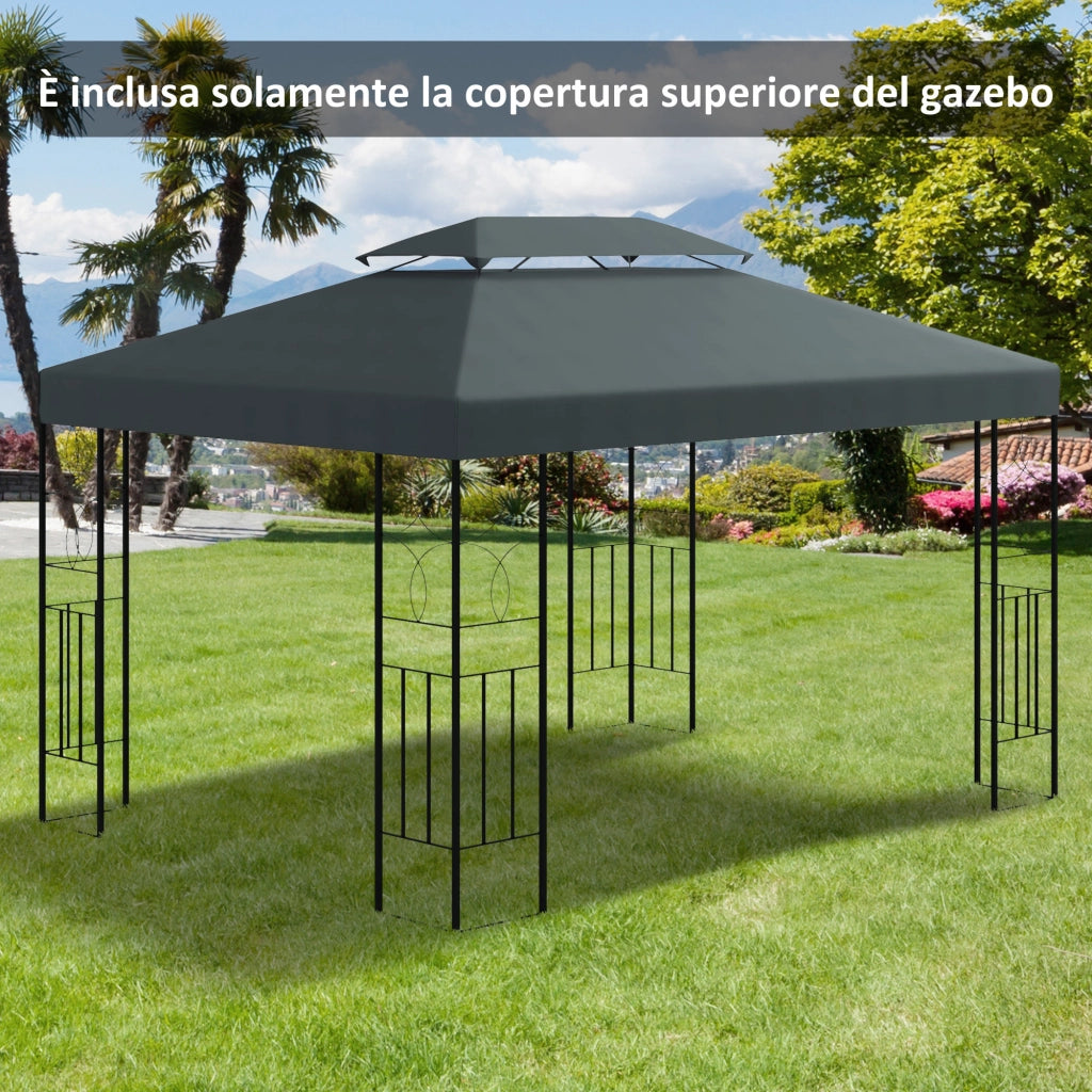 Copertura per Gazebo 4x3 m ¨C zephmum ¨C Grigio Antracite, Poliestere