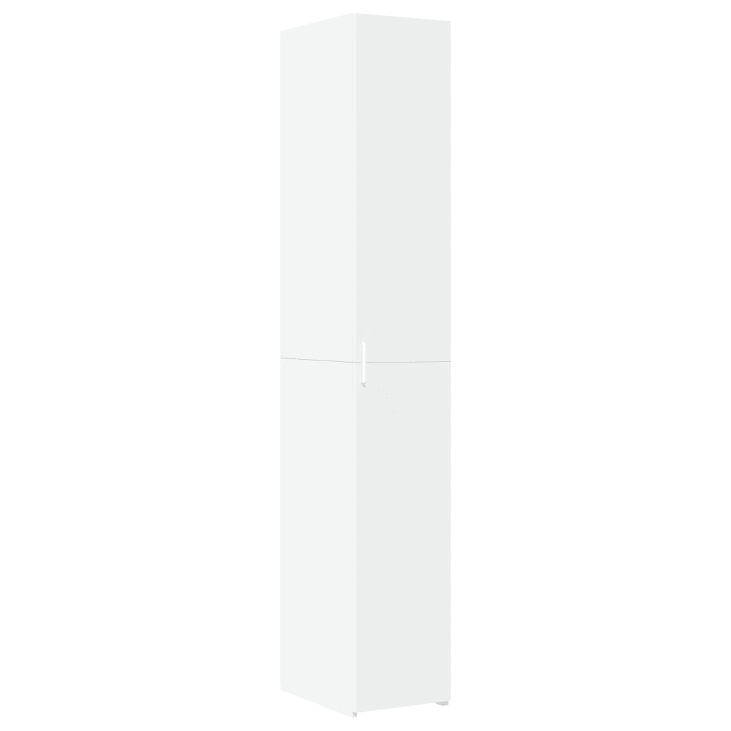 Mobile contenitore sottile 30 x 42,5 x 225 cm grande capacità organizzazione moderna legno composito bianco 02_0055546