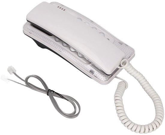 Montaggio per parete per telefono - Installazione per hotel e ufficio - Bianco - Con funzione di pausa - Sostenibile e facile da utilizzare - Adatto per uso domestico...