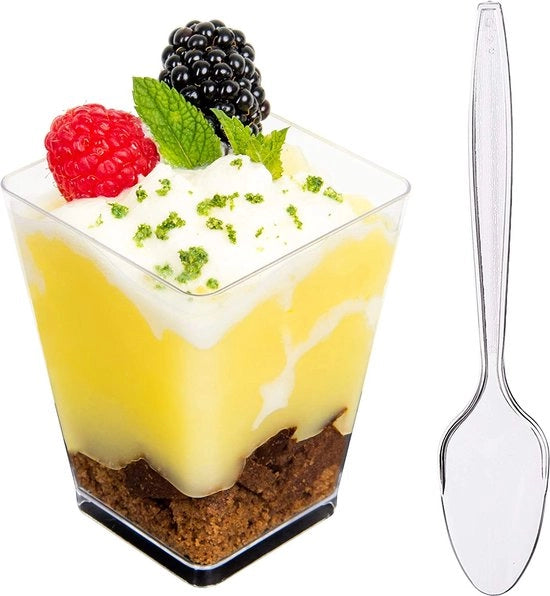 Set di servizio per dessert in vetro con set di ciotole da dessert in vetro