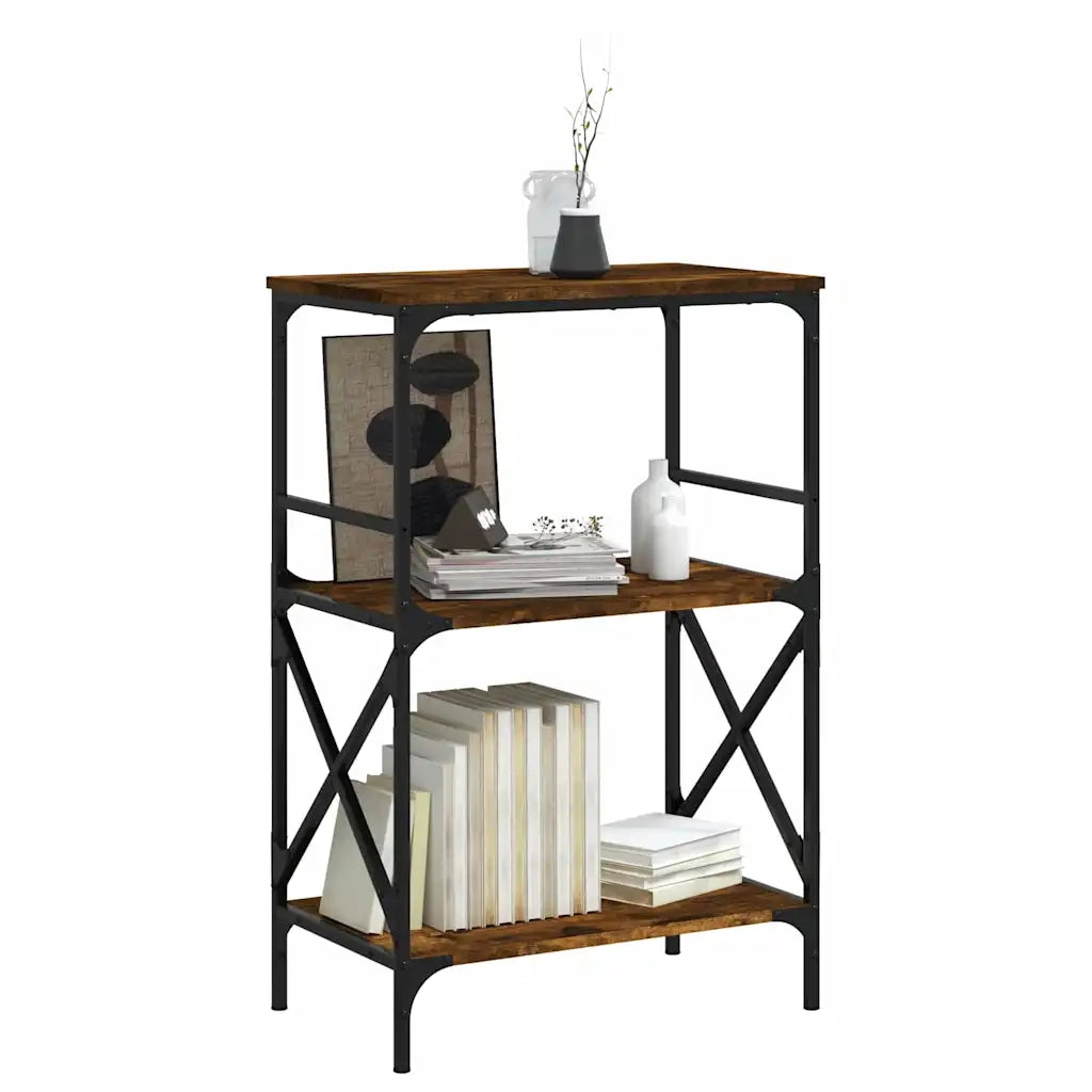 Libreria 3 Ripiani Rovere Fumo 59x35x90,5 cm Legno Multistrato 837614