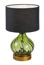 Lampada da tavolo Rabalux Pirelo vetro verde E14 nero
