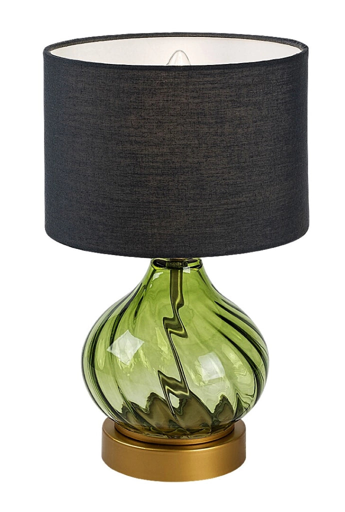 Lampada da tavolo Rabalux Pirelo vetro verde E14 nero