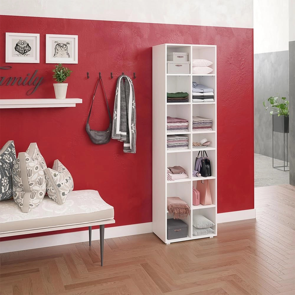Scarpiera Paris, Bianco, 52.4 x 183.3 cm 22 scomparti