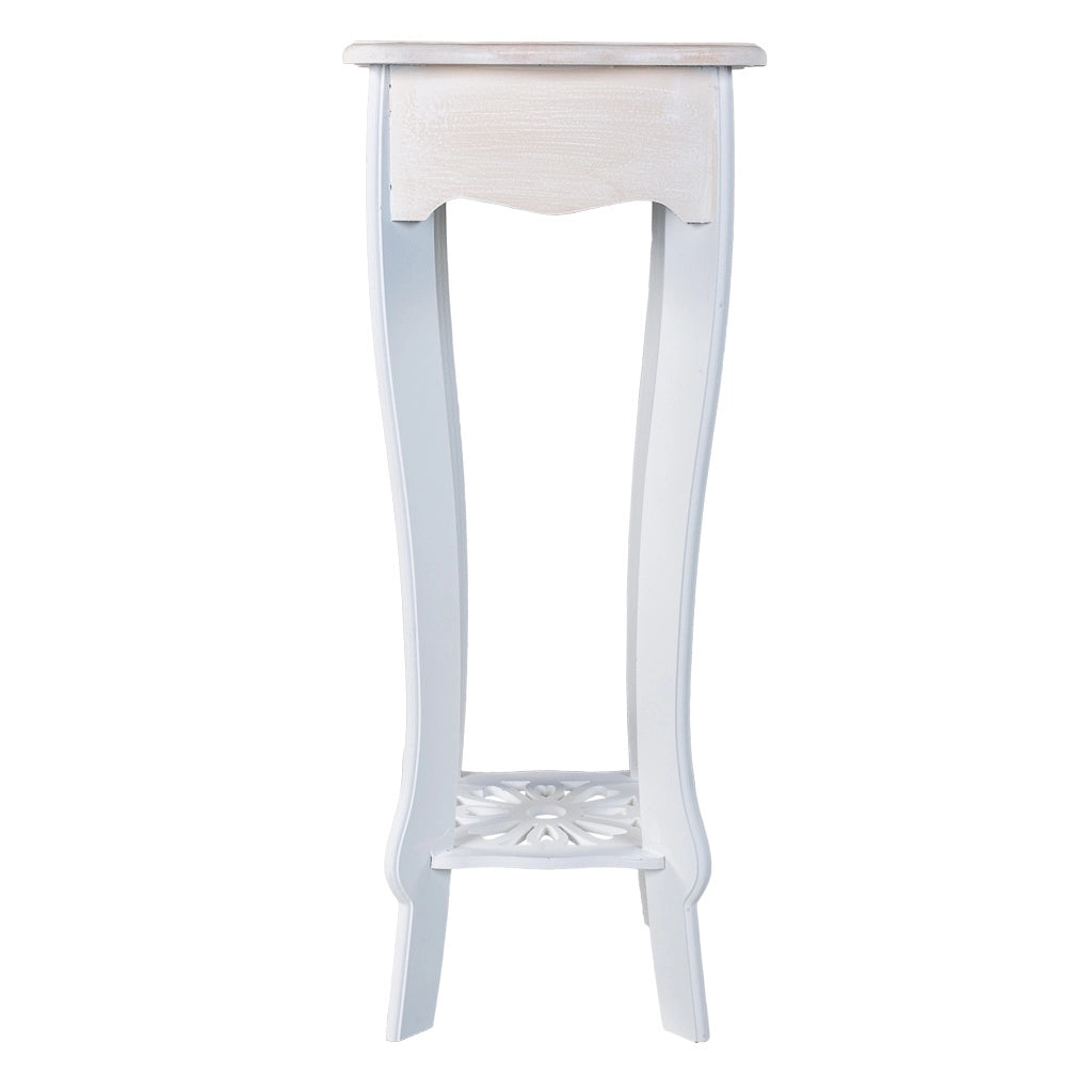 Supporto per vaso in legno bianco 30x30x76