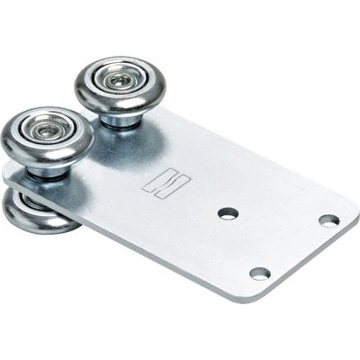 CARRELLO SCORREVOLE 54 COMUNELLO - ZINCATO 4 RUOTE D.MM 24 + STAFFA- 5 pezzi