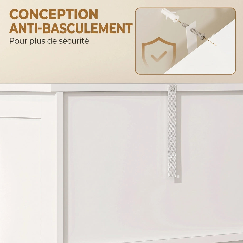 Mobile da Bagno Alto con 6 Ante ¨C Zephmum ¨C Bianco 60x30x