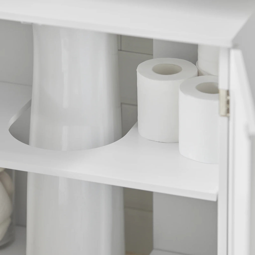Mobile sottolavabo per Bagno con 2 Ante L60*P30*A60 cm, Bianco, BZR18-II-W SoBuy