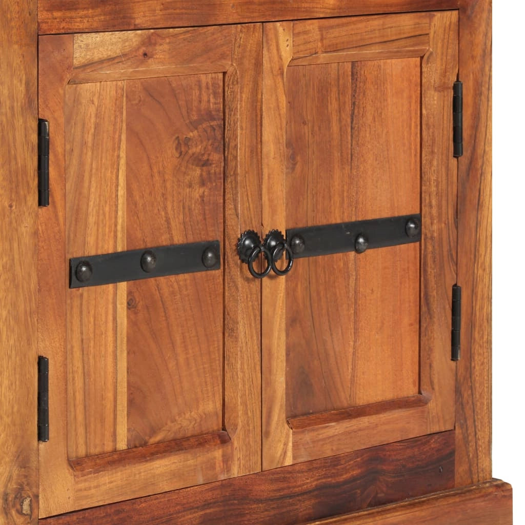 Credenza cassettiera cassettiera mobile contenitore organizer cucina soggiorno soggiorno 63 x 30 x 75 cm legno massello di acacia marrone 02_0029635