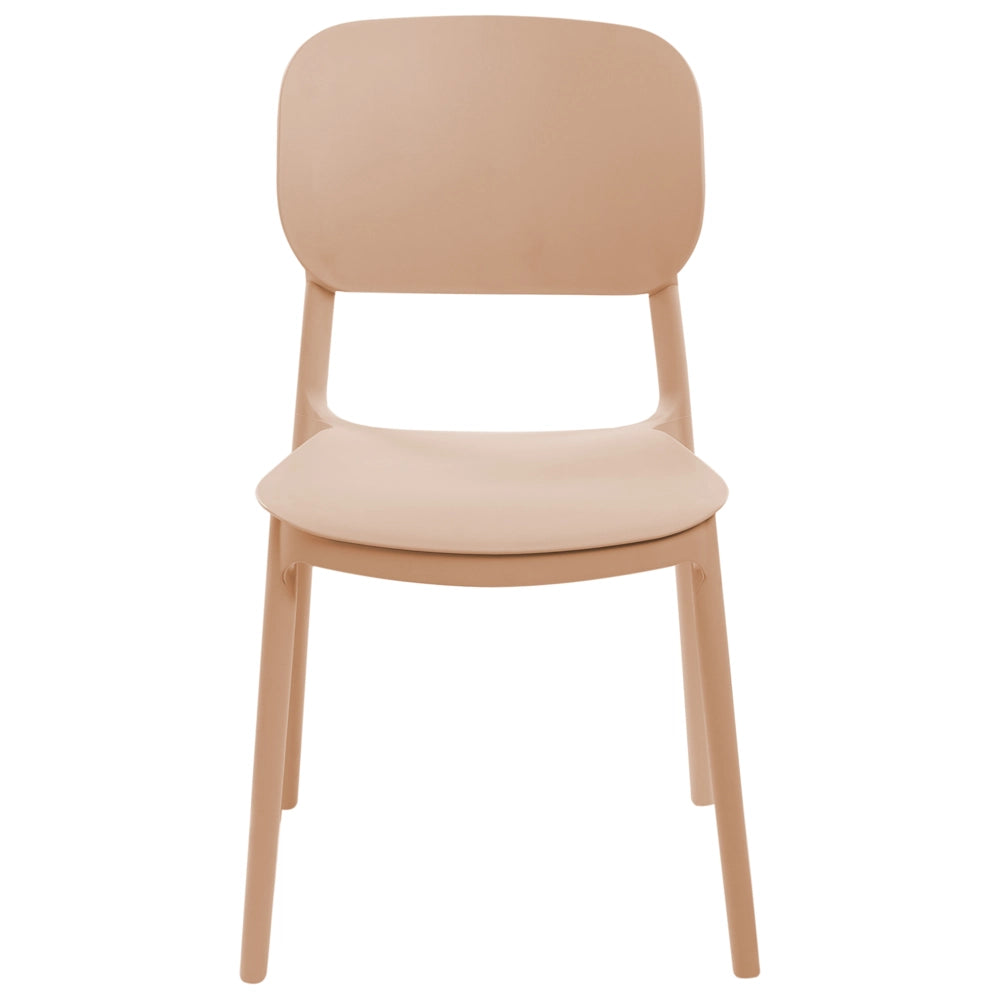 Set di 4 sedie da giardino in plastica sintetica impilabili per esterni beige sabbia sedie impilabili e leggere