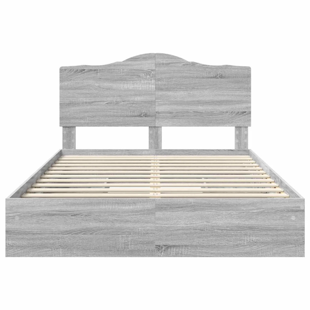Letto con Contenitore con testiera Grigio Sonoma 160 x 200 cm 3413490