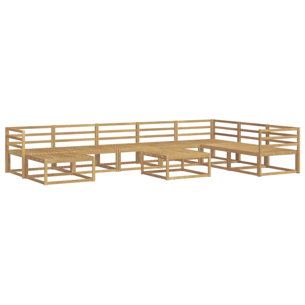 Set di divani da esterno 9 pcs Bianco Legno di Acacia Massello 3386883