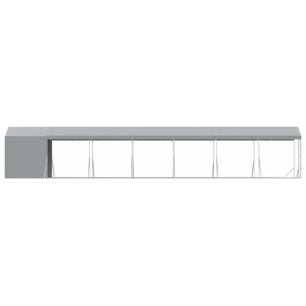 Cuccia Cani da Esterno Tetto Argento 2x14x2,5 m Acciaio Zincato 3190493