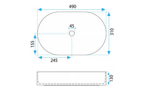 Lavabo Da Appoggio Rea Vanda Baby Blue Matt