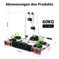 Portabici auto universale per 2 biciclette, porta bici per auto pieghevole, portata max 60 kg, con protezione antifurto