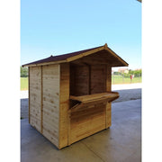 Chiosco Espositivo in Legno con pavimento, Doghe in Pino Massello Spessore 19mm  mod. CH2x2