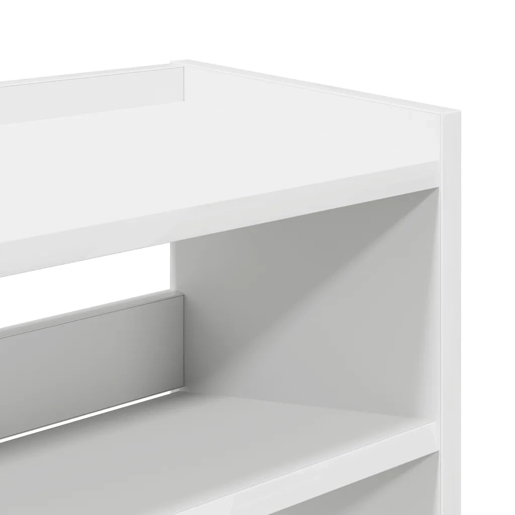 Scarpiera-Scaffale per scarpe Bianca 80x25x62 cm in Legno Multistrato