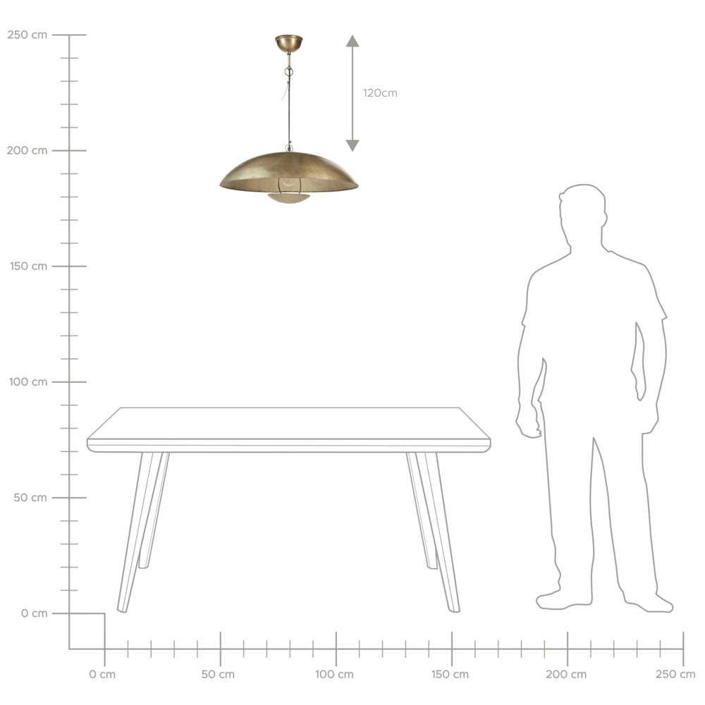 Lampada a sospensione in ottone con paralume a cupola in ferro Luce da soffitto Stile contemporaneo Accessori per la casa Fatti a mano