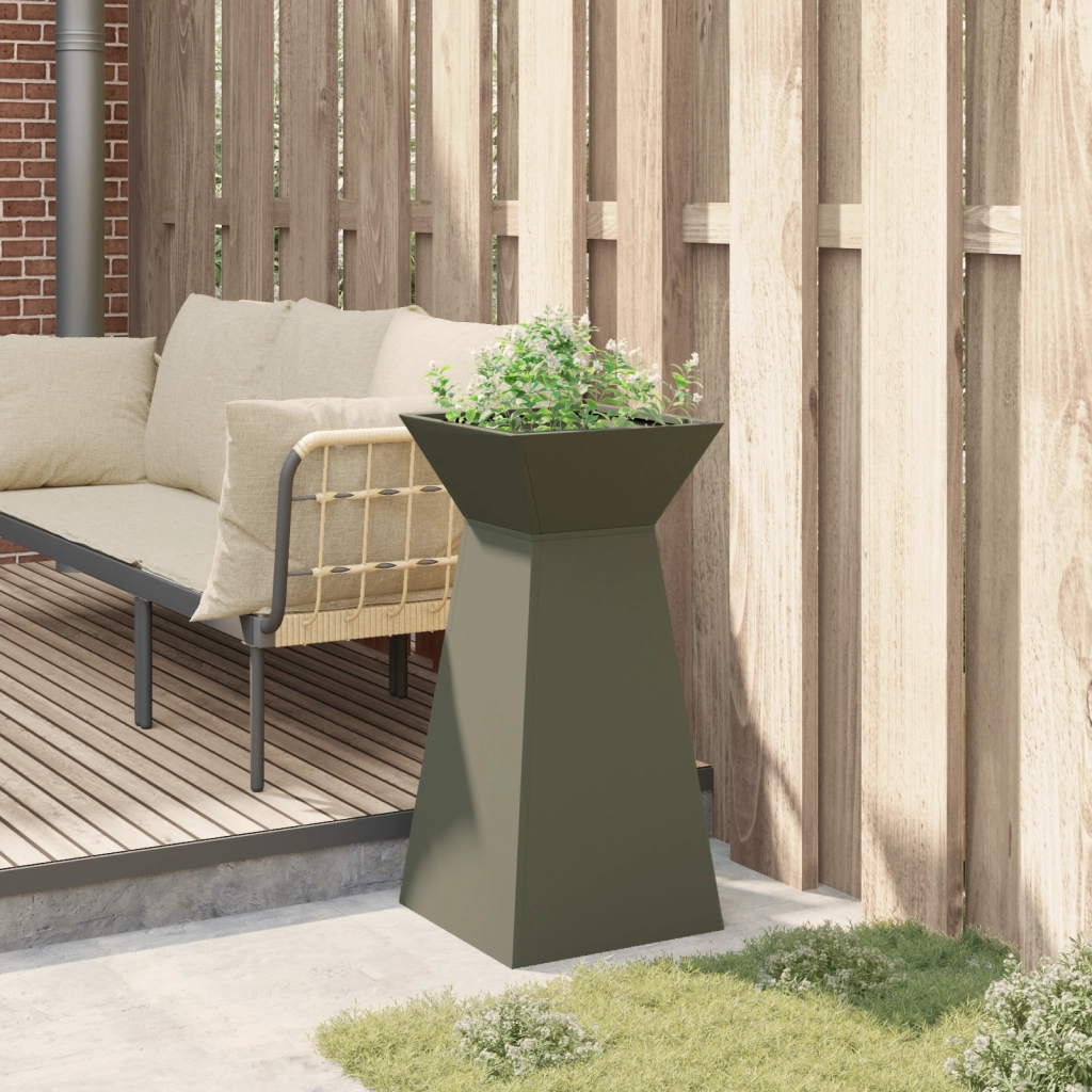 Supporto per Piante Verde Oliva Metallo 35 x 35 x 73 cm Fioriere