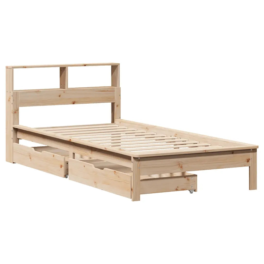 Letto Libreria senza Materasso 100x200 cm in Legno di Pino