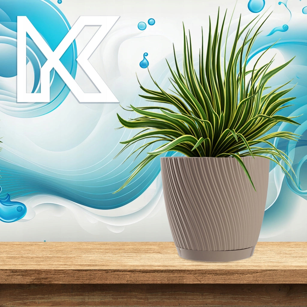 Vaso da fiori KADAX con supporto, coperchio, ciotola rotonda, 23 cm, marrone