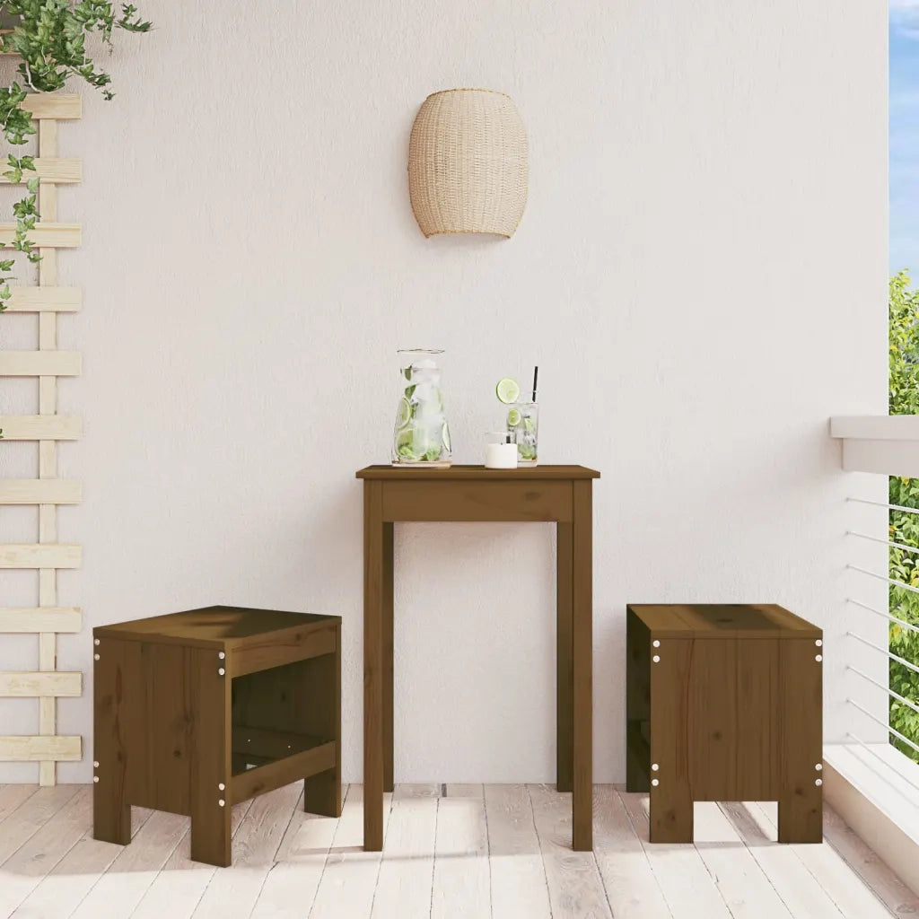 Sgabelli Bar 2 pz Marrone Ambra 40x36x45 cm Legno Massello Pino 825341