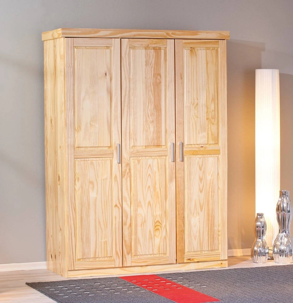 Tubre, Guardaroba 3 ante\ Appendiabiti, 140x190h cm Marrone Rovere