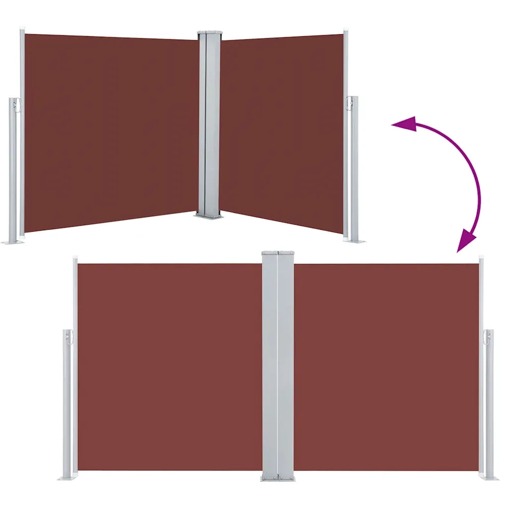 Tenda da Sole | Tenda parasole Laterale Retrattile Marrone 100x600 cm