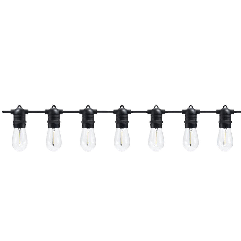 Trade Shop - Catena Luminosa Con 10 Portalampada E27 Luci Decorative Prolungabile Ip54 P01-s01-10 - Nero