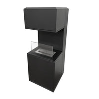 Camino a Bioetanolo da Pavimento 38x38x100 cm Oslo in acciaio Nero