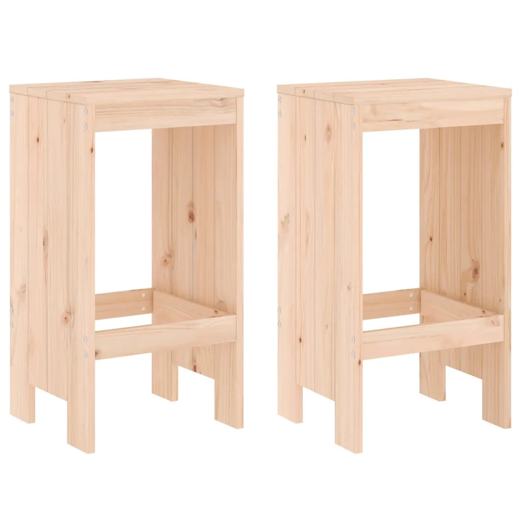 Sgabelli da Bar 2 pz 40x36x75 cm in Legno Massello di Pino