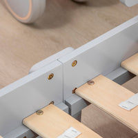 Struttura Letto Singolo per Bambini 143x76x49 cm con Motivi a Stelle e Luna in Pannelli di MDF e Truciolato Grigio