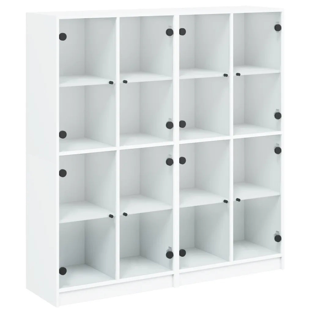Libreria con Ante Bianca 136x37x142 cm in Legno Multistrato 3206517
