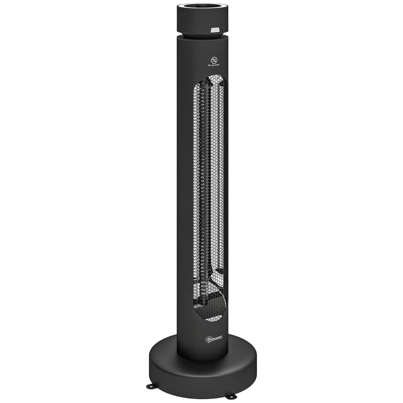 Stufa a infrarossi oscillante 2000 W in carbonio; telecomando; 8 livelli e timer; nero