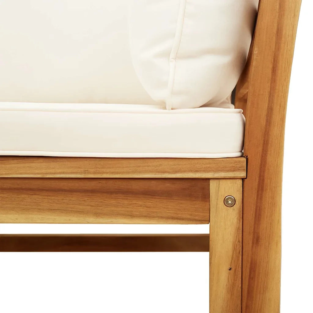 Set Salotto da Giardino 4pz con Cuscini Legno Massello Acacia