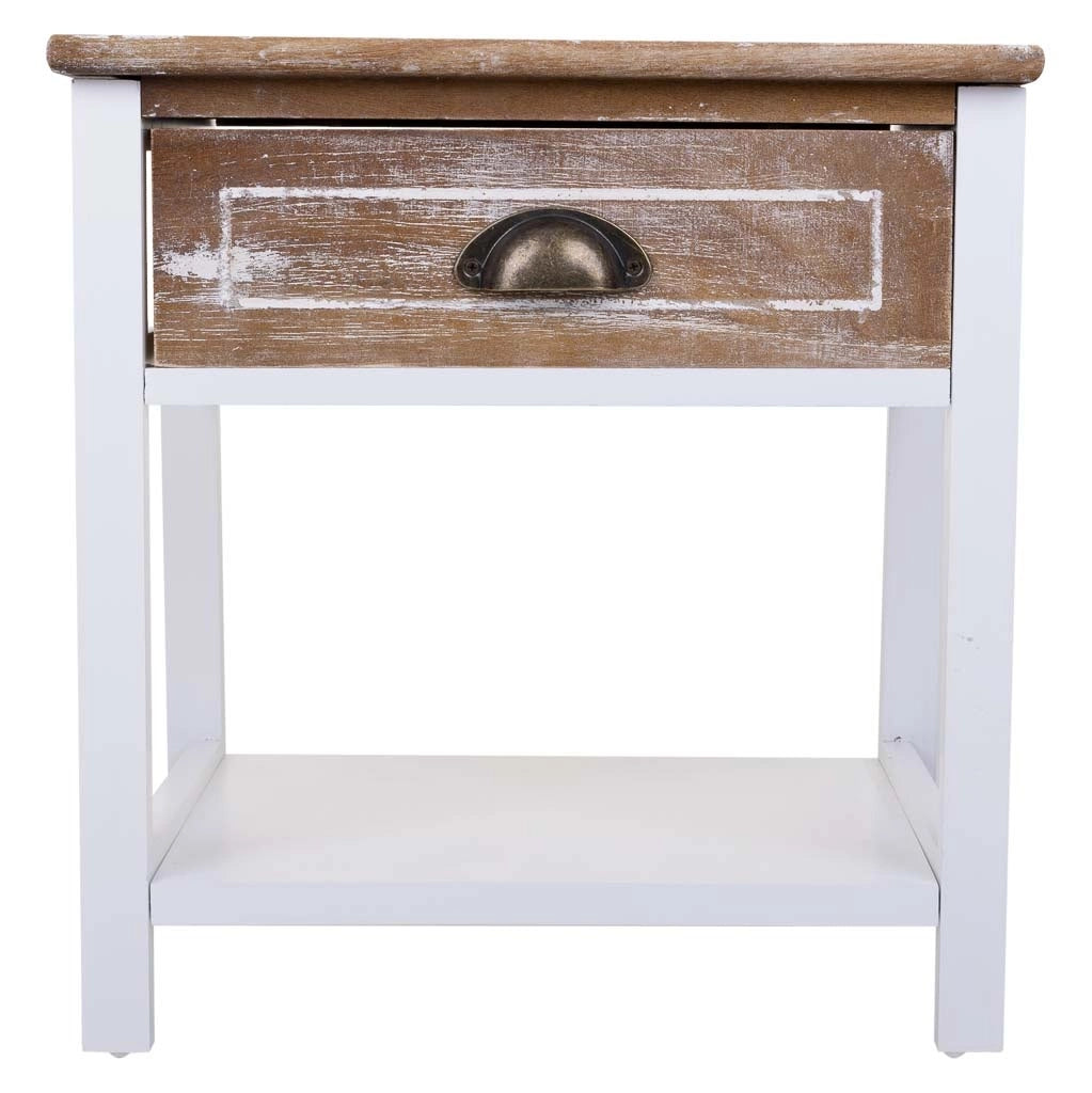 Comodino in legno bianco 40x29x42