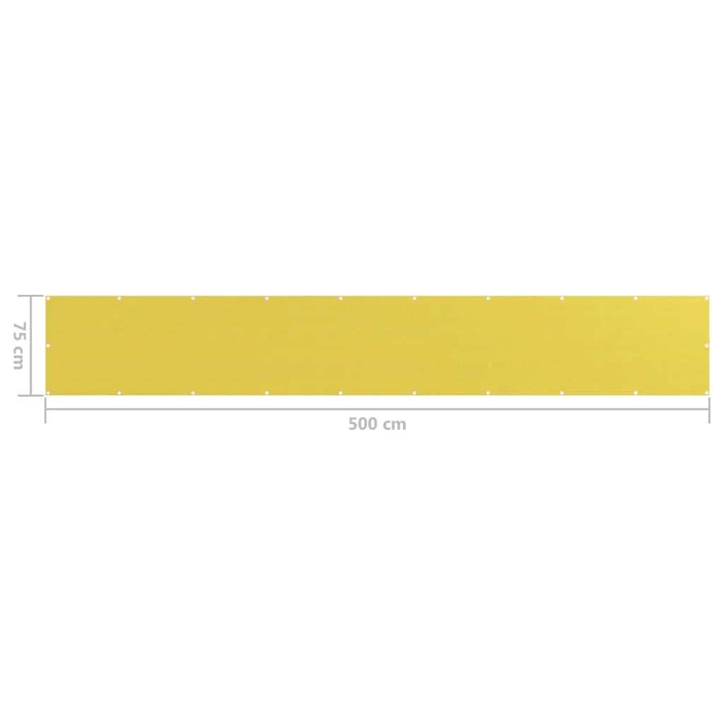 Schermo per balcone schermo per la privacy 75 x 500 cm HDPE giallo 02_0010195