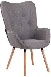 Poltrona lounge Ashford in tessuto grigio,natura