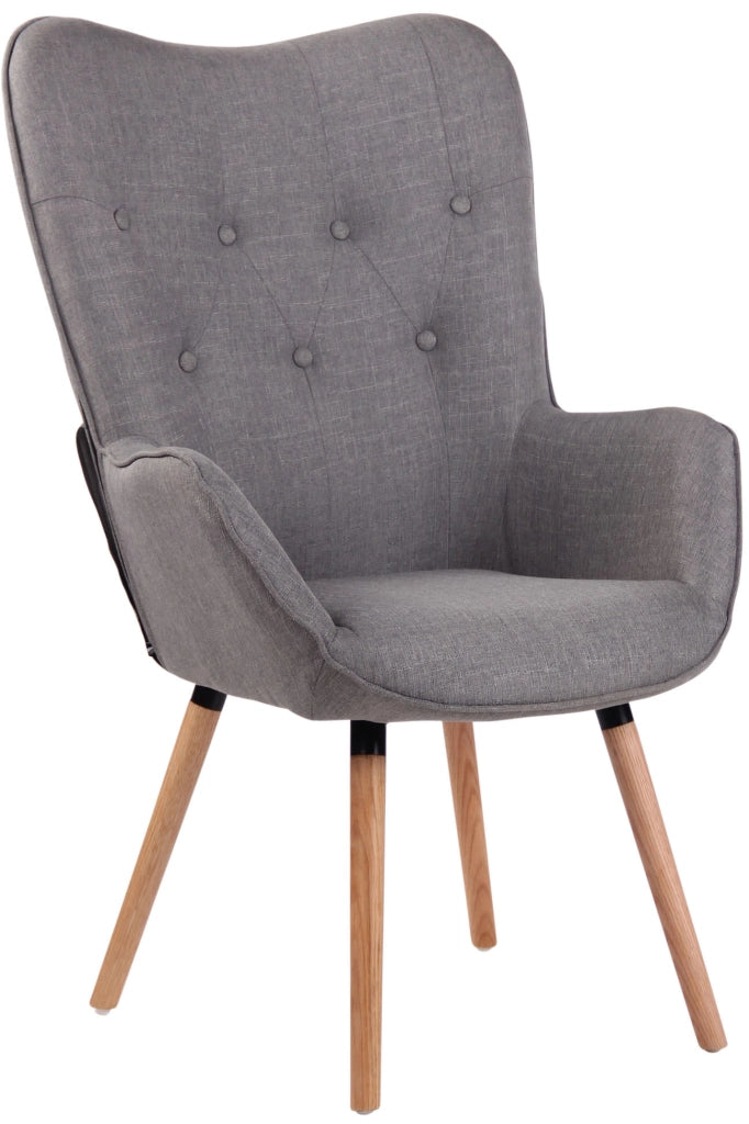 Poltrona lounge Ashford in tessuto grigio,natura