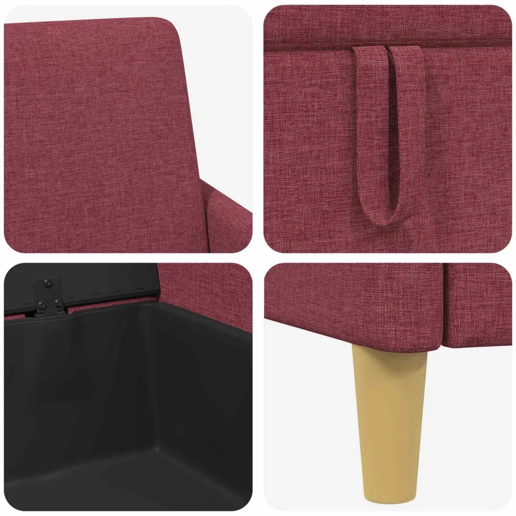 Divano con Storage Rosso Vino 172 x 78 x 87 cm Poliestere 42036950