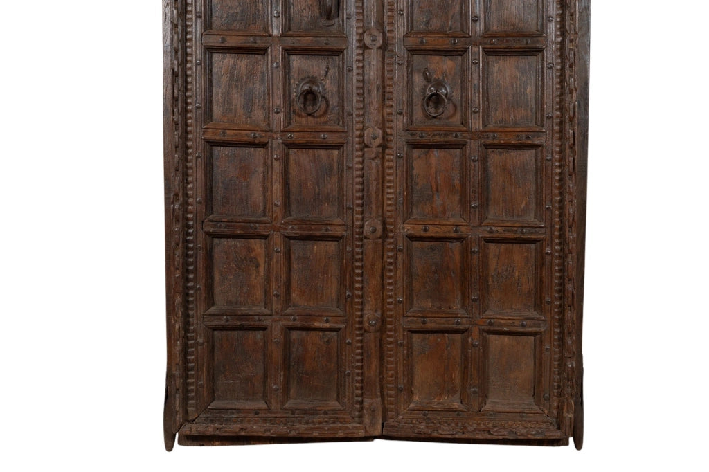 Biscottini Porta portone in legno massello e ferro da interno o da esterno vecchia e antica medievale