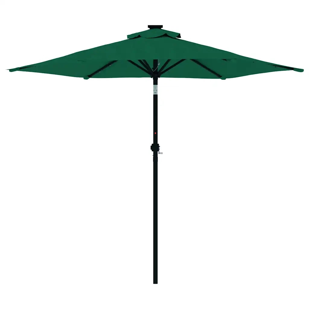 vidaXL Ombrellone Giardino con LED Palo Acciaio Verde 225x225x212 cm