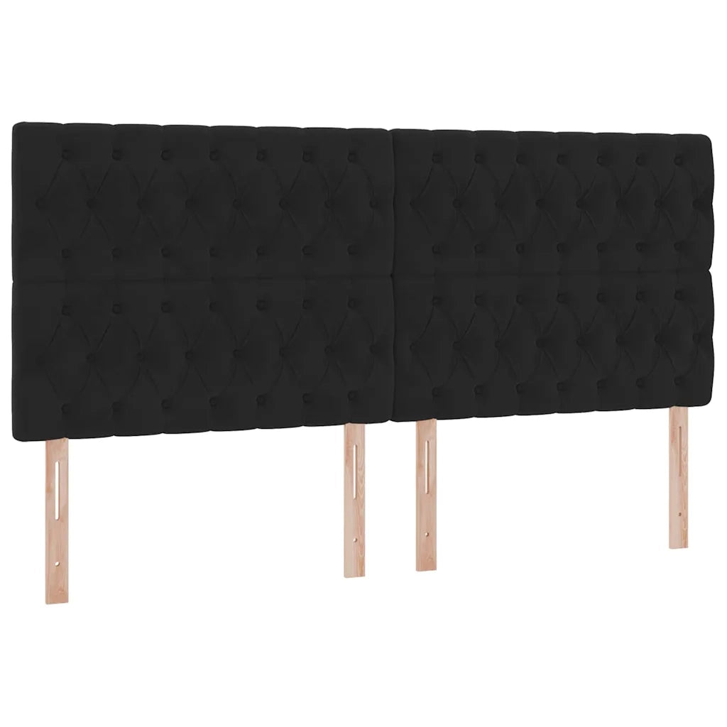 Letto con contenitore LED e materasso Nero 200 x 200 cm Velluto