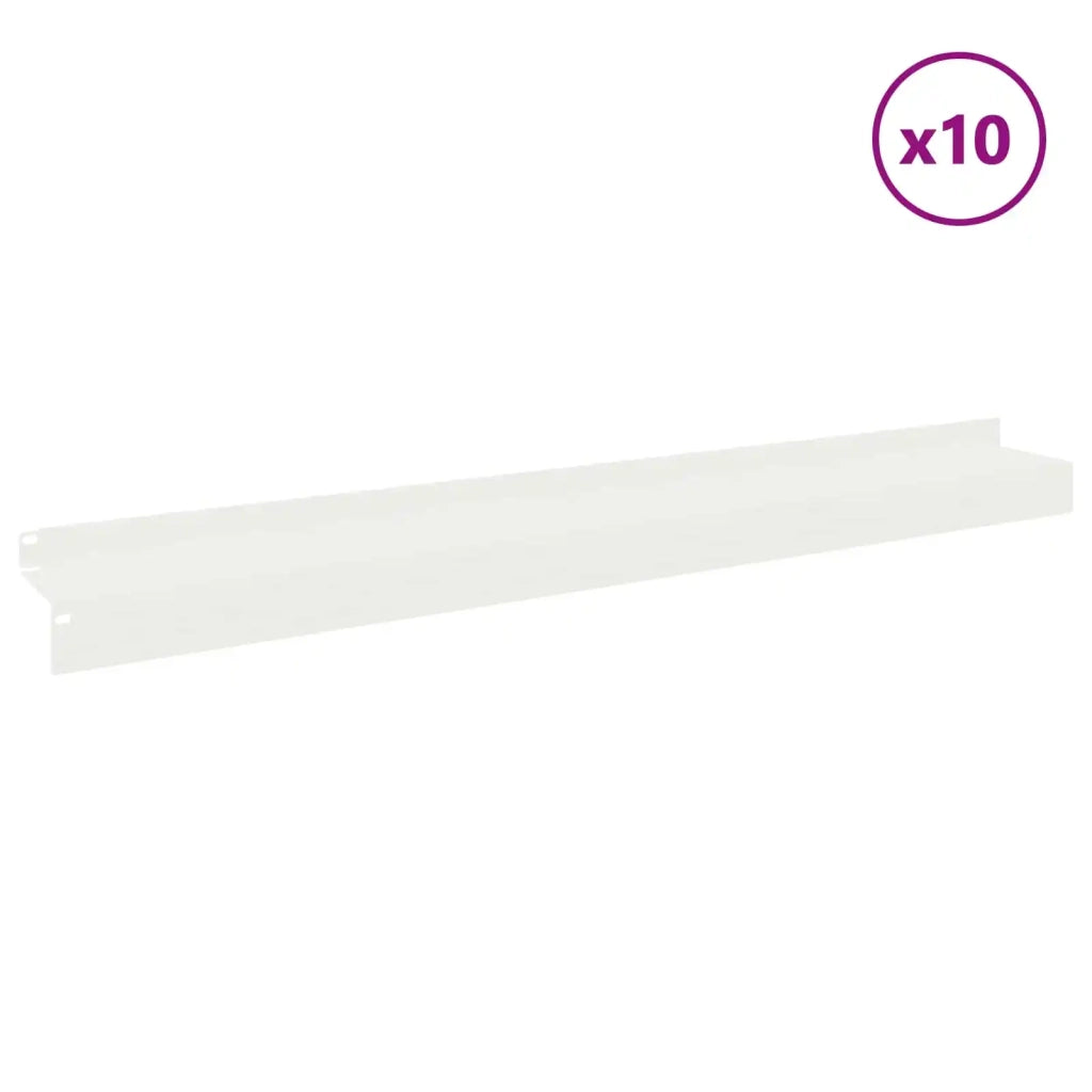 Bordura per Prato 10 pz 100 x 10 x 8 cm Acciaio Bianco 8008871