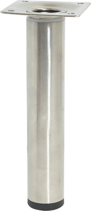 Piede regolabile per mobili piede telescopico - Ø 30 x 160-250 mm con piatto a vite 60 x 60 mm - acciaio inossidabile a verniciatura a polvere - aspetto in acciaio inossidabile.
