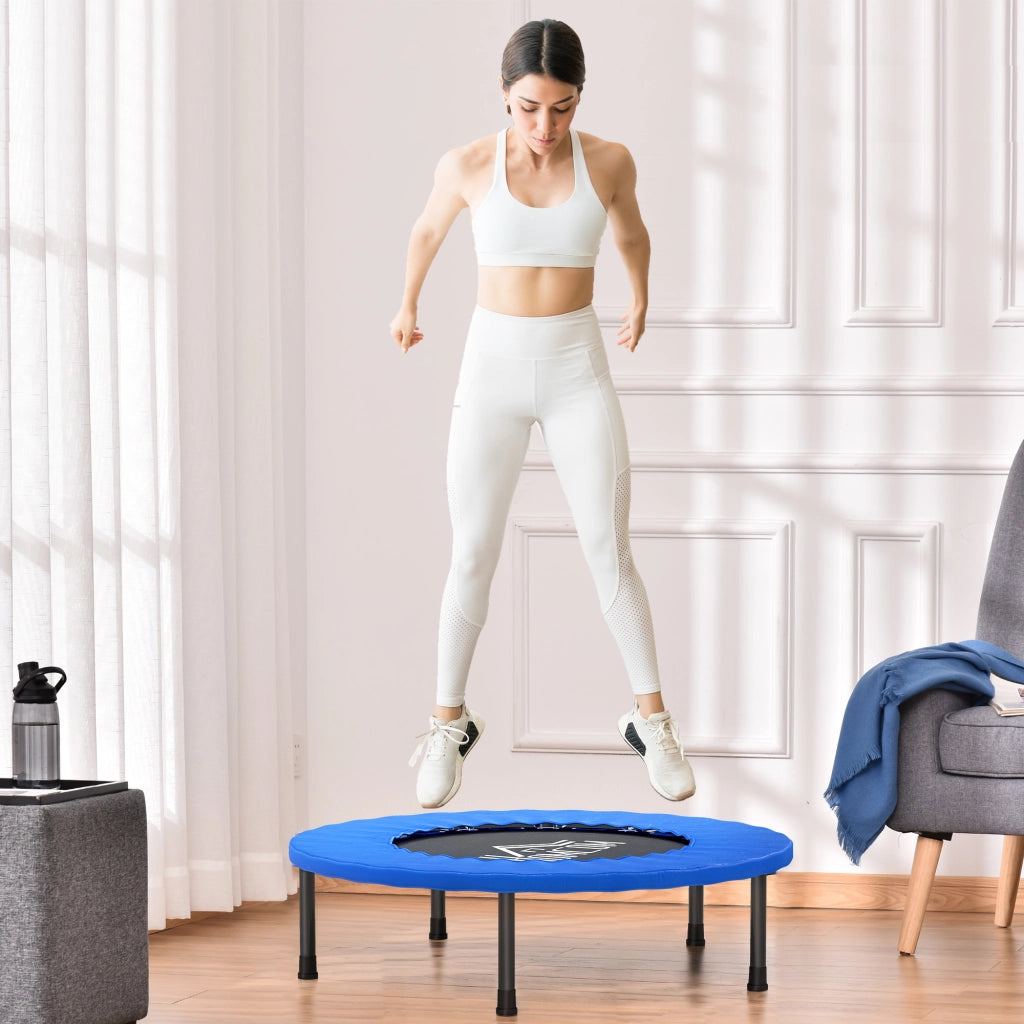 Trampolino Fitness Elastico 81 cm ¨C Zephmum ¨C Acciaio 28 Molle Nero Blu 81x81x22,5 cm