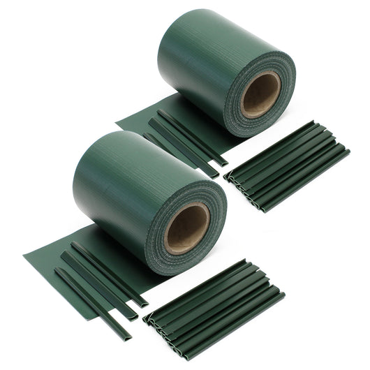Strisce Frangivista in PVC 70mx19 cm verde 650g/m² con 40 clip Frangivento da recinzione